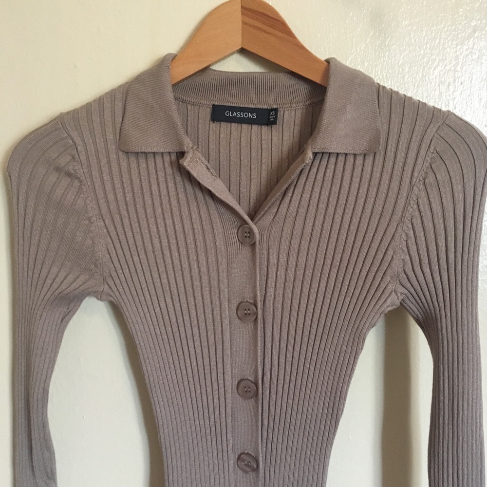 Glassons Ribbed Dress, Button-down Dress